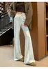 Calça Esportiva Casual Longa Nova de Outono Cintura Alta Micro Flare Caimento Solto Afunilada Calça Yoga Calça Arroz Grudado Perna Estreita