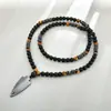 Collar Retro Religioso Personalizado No Magnético Transfronterizo Europeo y Americano Colgante de Piedra Natural con Cuentas Hecho a Mano Rosario