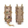 Funda Táctica Exterior Estilo Tigre para Cargador de Pistola de 9mm con Elástico Individual de Extracción Rápida Accesorio de Bolsa de Herramientas Molle para Aficionados Militares