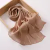 Lenço Longo de Cetim Crepe Respirável e Fresco Transfronteiriço Lenço de Seda Brilhante Malaio Lenço Turbante