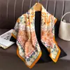 Bufanda Cuadrada Grande de Seda 90 Europea y Americana Transfronteriza Versátil Espiga Pañuelo para la Cabeza Estampado de Anacardos Retro