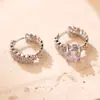 Celebridad de Internet Combinación Perfecta Espiga de Trigo Cuadrado Circonita Hebilla de Oreja Elegante Moda Distintivo para Mujer Lujo Ligero Simple Pendientes de Gama Alta