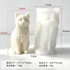 Jiahuimei Gato Sentado Vela Molde de Silicona Decoración de Yeso DIY Gato Adorno de Vela de Aromaterapia