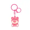 Llavero de Oso Rosa Afelpado Colgante de Muñeco de Oso Rosa de Dibujos Animados Accesorios para Mochila Escolar de Niña Regalo Creativo Venta al por Mayor