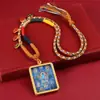 Pingente Thangka Dourado Meio Pintado à Mão de Xizang Oito Santos Padroeiros Doze Animais do Zodíaco Budista Thangka Amuleto Budista de Xizang para Pendurar