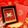 Oro Puro 999 Adornos de Enriquecimiento Rápido Nuevo Dios de la Riqueza de la Buena Suerte Set Decoración de Escritorio de Oficina Regalo de Año Nuevo