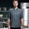 Uniforme de Chef de Catering de un Botón Ropa de Manga Larga para Personal de Servicio de Trabajo de Panadería Pastelería Restaurante