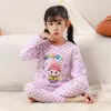 Roupas e Calças de Veludo Macio de Outono para Meninos, Conjunto de Roupa Íntima Térmica 100% Algodão para Meninas, Pijamas Infantis, Camisetas de Base de Algodão para Inverno