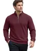 Moletom jacquard liso masculino transfronteiriço, estilo exportação Temu, gola alta, zíper parcial, manga longa, moletom casual para primavera e outono