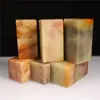 Selo Liso com Cabeça Plana, Pedra Vermelha Shoushan Zhejiang, Material de Pedra para Gravação de Selos, Gravação de Nome em Selo, Pedra para Selo de Tamanho Padrão