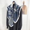 Pañuelo Cuadrado Estampado de Sarga de Seda Imitación Otoño e Invierno Elegante Chal de Moda para Mujer Pañuelo de Seda Estampado Abstracto Simple
