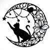 Venda Quente Transfronteiriça Silhueta de Gato Lua Natal Metal Vazado Personalizado Gato Lua Artesanato de Decoração para Casa