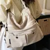 Bolsa de Tela Artística Multibolsillos Estilo Coreano Nueva Primavera 2026 para Mujer, Mochila Cruzada de un Solo Hombro para Viajero Estudiante, Bolso Tote