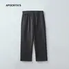 Roupas Masculinas Apo Calças Masculinas de Lã para Outono e Inverno, Versátil Soltas de Corte Reto Business Casual Espessas Longas