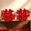 Decoración de mesa de boda para la sala de estar y la suite nupcial, adornos tridimensionales de dragón y fénix con el carácter "feliz" para el dormitorio, decoración de mesa de compromiso
