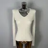Top de punto sexy de cuello en V versátil ajustado para mujer, moda femenina de Dongdaemun, Corea