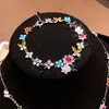 ¡Flores en Plena Floración! Pulsera de Flor Colorida de Circonita Estilo Coreano, Pulsera Dulce de Verano, Joyería de Lujo Ligero y Sensación de Alta Gama para Mujeres