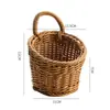 Cesta Tecida Nórdica Cozinha Cesta de Armazenamento de Gengibre e Alho Cesta Vintage de Parede Cesta Pequena Portátil para Flores Cesta Suspensa para Utensílios de Cozinha