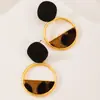 Pendientes de Geometría Simple con Estampado de Leopardo Transfronterizos Europeos y Americanos Maillard Otoño e Invierno Pendientes Sexy Nicho Retro Versátiles Mujer