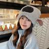 Gorro de Invierno de Dibujos Animados de Cordero para Mujer, Moderno y Versátil, Cálido Gorro de Lana de Cordero con Orejeras, Estilo Navideño