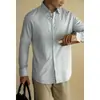 Estilo Old Money Retro Americano Camisa de Textil Oxford con Solapa para Hombre Otoño e Invierno 2025 Camisa Casual Cómoda y Transpirable para Hombre