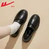 Mocasines negros Huili para mujer, nuevo estilo 2026, suela blanda, zapatos de trabajo cómodos, estilo británico JK, zapatos pequeños de piel, zapatos para mujer