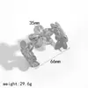 Pulsera, Anillo y Pendientes de Acero de Titanio Florales de Moda Estilo Ins para Mujer, Juego de Joyería Personalizable Ajustable de Acero Inoxidable