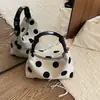 Bolso Único de Lunares para Mujer 2026 Nueva Moda Versátil Cruzado Tipo Dumpling Bolso de Mano Pequeño Exquisito Súper Moderno Bolso Croissant