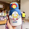 Copo térmico infantil do Ultraman para meninos que vão à escola, garrafa de água de aço inoxidável 316 de grau alimentício para bebês com canudo para alunos do ensino fundamental