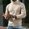 Suéter de malha masculino pulôver transfronteiriço atacado 2026 inverno novo masculino cor sólida plus size malha camisa base