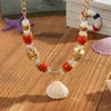 Collar de Conchas Marinas Lujo Accesible Estilo Vacacional de Gama Alta Bohemio Fresco Cadena Corta para Clavícula Playa para Mujer