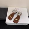Sandalias de Nuevo Estilo Verano 2026 para Mujer con Faldas, Diseño de Correa Única de Moda y Versátil, Aspecto de Alta Gama, Zapatos de Punta Abierta para Mujer