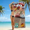 Toalla de Playa para Niños con Temática de Dibujos Animados Cars Mcqueen Toalla de Playa para la Costa Toalla de Baño de Microfibra
