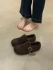 Sapatos Birkenstock de Lã com Forro de Fleece Tudo Incluído para Mulheres Outono e Inverno 2025 Sapatos Peludos Versáteis e Quentes Sapatos Birkenstock de Solado Grosso para Uso Externo