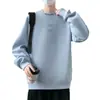Nueva sudadera de otoño de talla grande, holgada, con cuello redondo, para hombres y adolescentes, top pullover de manga larga de moda estilo Hong Kong para primavera y otoño