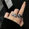 Anillo de Gema Estilo Frío para Mujer Diseño de Nicho Ins Sentido Avanzado Apertura Ajustable Anillo Geométrico Anillo para Dedo Índice