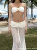 Traje de baño para mujer, estilo nuevo, Diosa sexy, Bikini europeo y americano de tres piezas, estilo dividido, adecuado para aguas termales, vacaciones, playa, estilo vestido de encaje