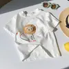 Roupa Infantil Verão Novo Estilo Camiseta de Manga Curta para Crianças Meninos e Meninas Boneca Leão Bebê Moda Estilo Coreano Top de Algodão