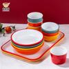 Melamina prato prato prato prato coberto louça de arroz imitação porcelana sopa tigela de arroz tigela A5 especial pé de porco prato de arroz
