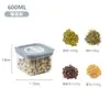 Contenedores Cuadrados Transparentes Sellados para Almacenamiento de Mascotas para Cocina, a Prueba de Humedad, Apilables, Adecuados para Almacenar Granos, Bocadillos y Frutas Secas