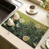 Mantel individual estilo americano, Mantel aislante del calor y absorbente de agua para encimera, Tapete escurridor de tierra de diatomeas para cocina, lavable, no requiere lavado, Posavasos, Protector de encimera