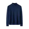 Suéter de Cuello Alto Nuevo para Hombre Otoño e Invierno Andy Terciopelo Tejido Pulóver Manga Larga Casual Capa Base Talla Grande Transfronterizo
