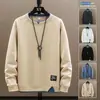 Sudadera de cuello redondo para hombre para primavera y otoño, resistente, sin capucha, de manga larga, elegante y duradera, camiseta básica para hombre, ropa de estudiante