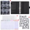 Planificador Financiero de Cuadros de Estrellas, Hojas Sueltas, Color Macarrón, con Páginas Interiores Categorizadas, Carpeta para Efectivo, Cuaderno de Regalo, Al por Mayor en Stock