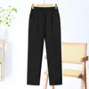 Pantalones de Verano para Mujeres de Mediana Edad y Mayores, Pantalones Cropped Casuales de Moda, Pantalones Rectos Holgados, Pantalones Finos de Talla Grande para Abuela