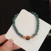 Pulsera de Jade Azul Natural para Mujer con Madera de Ágar Nuevo Estilo Chino Pulsera de Tendencia Nacional Nicho Simple y de Alta Gama