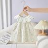 25 Verano Nuevo Ropa para Niños Vestido de Niña Infantil Sin Mangas Floral Pequeño Cuello Pétalo para Salida de Verano