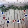 Exclusivo transfronterizo para cuentas de madera de fieltro nuevas bandera de estrellas roja azul blanca Día de la Independencia bandera hueca decoración del Día de la Independencia de EE. UU.
