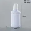 Frasco plástico de enxaguante bucal 250ml frasco plástico plano portátil frasco de solução para cuidados bucais 150ml frasco de solução de limpeza bucal