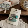 Estilo Coreano Nuevo Letra Kt Gato Cuadros Triángulo Pinza Bb Retro Versátil Accesorios para el Cabello de Niños Pinza para Flequillo